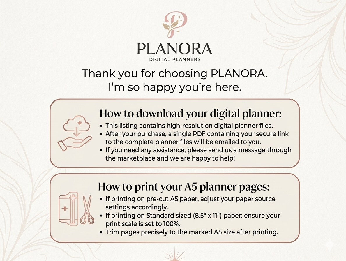 Planora 2026 Ultimate Journal Bundle | 194 Printable Pages | Digital Planner Inserts | A4 & A5 Sizes | DIY Bullet Journal Kit