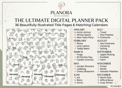 Planora 2026 Ultimate Journal Bundle | 194 Printable Pages | Digital Planner Inserts | A4 & A5 Sizes | DIY Bullet Journal Kit