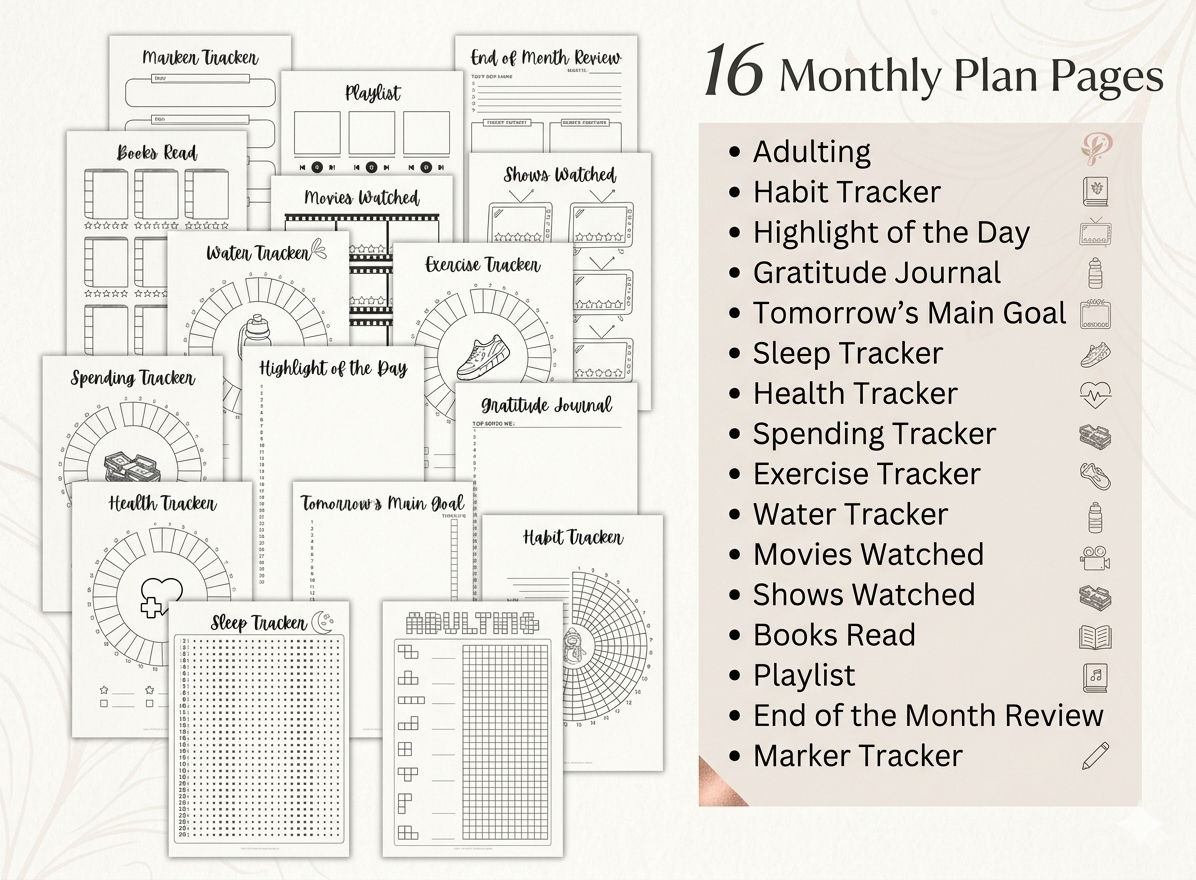 Planora 2026 Ultimate Journal Bundle | 194 Printable Pages | Digital Planner Inserts | A4 & A5 Sizes | DIY Bullet Journal Kit
