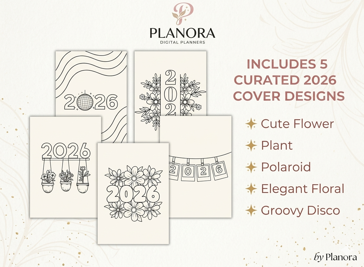 Planora 2026 Ultimate Journal Bundle | 194 Printable Pages | Digital Planner Inserts | A4 & A5 Sizes | DIY Bullet Journal Kit