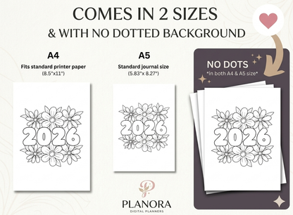 Planora 2026 Ultimate Journal Bundle | 194 Printable Pages | Digital Planner Inserts | A4 & A5 Sizes | DIY Bullet Journal Kit